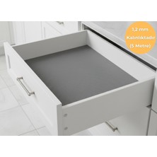 ALMITAL 48 cm x 5 Metre Açık Gri Kabartma Nokta Desenli Çekmece Içi Kaydırmaz Halı, raf örtüsü