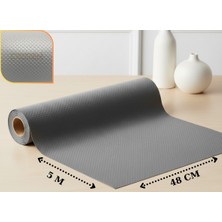 ALMITAL 48 cm x 5 Metre Açık Gri Kabartma Nokta Desenli Çekmece Içi Kaydırmaz Halı, raf örtüsü