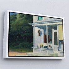 Oxyteez Ahşap Çerçeveli Edward Hopper - Sabah Yedi'de Tablosu - Seven A.M-7130