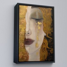 Oxyteez Ahşap Çerçeveli Gustav Klimt - Altın Gözyaşları TABLOSU-7319