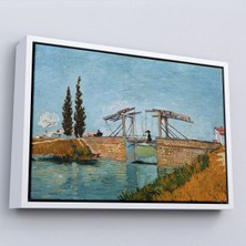 Oxyteez Ahşap Çerçeveli Vincent Van Gogh Arles'taki Langlois Köprüsü Tablo - Langlois Bridge At ARLES-7171