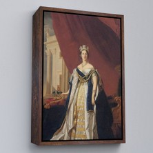 Oxyteez Ahşap Çerçeveli Franz Xaver Winterhalter - Kraliçe Victoria Tablosu - Queen VICTORIA-8039
