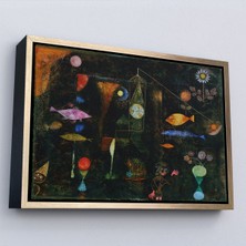 Oxyteez Ahşap Çerçeveli Paul Klee - Sihirli Balık Tablo - Fish MAGIC-7109