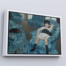 Oxyteez Ahşap Çerçeveli Mary Cassatt - Mavi Koltuktaki Küçük Kız - Little Girl In A Blue ARMCHAIR-7098
