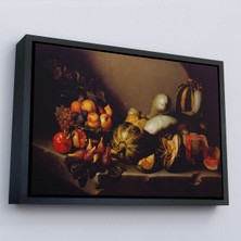 Oxyteez Ahşap Çerçeveli Caravaggio - Meyveli Natürmort Tablo - Still Life With FRUIT-7134