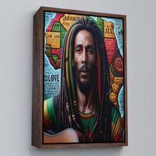 Oxyteez Ahşap Çerçeveli Bob Marley TABLOSU-7714