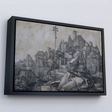 Oxyteez Ahşap Çerçeveli Albrecht Durer - Büyük Aziz Anthony TABLO-7122