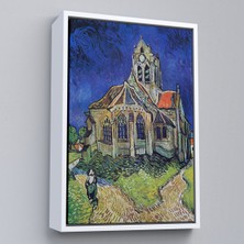 Oxyteez Ahşap Çerçeveli Vincent Van Gogh Auvers'deki Kilise TABLOSU-7445