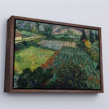 Oxyteez Ahşap Çerçeveli Vincent Van Gogh - Gelincikli Tarla Tablo - Field With POPPIES-7181
