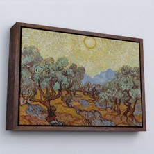 Oxyteez Ahşap Çerçeveli Vincent Willem Van Gogh - Zeytin Ağaçları Tablosu - Olive TREES-7184