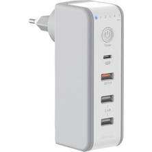 Storemax 30 Watt PD18W Zaman Ayarlı USB Çıkışlı Priz 180 Derece Döndürülebilir Fiş Qc3.0 2.4A USB Çıkışlı M8J301TE