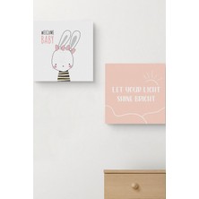 Storemax Bebek Odasına Özel Minimal Tavşan Tasarımlı Kanvas 25 x 25 cm Ölçüsündedir