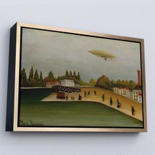 Oxyteez Ahşap Çerçeveli Henri Rousseau -Tokyo Japonya Quai D'ıvry TABLO-7112