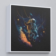 Oxyteez Ahşap Çerçeveli Uzayda Sallanan Astronot TABLOSU-8312