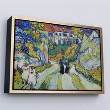 Oxyteez Ahşap Çerçeveli Vincent Willem Van Gogh - Auvers'deki Merdiven Tablosu - Stairway At AUVERS-7158