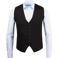 Çizgi Triko Erkek Düğmeli Spor / Regular Triko Örme Kolsuz Yelek - 4241LS