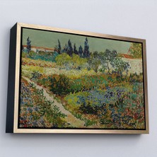 Oxyteez Ahşap Çerçeveli Vincent Van Gogh - Çiçek Bahçesi Tablo - Flowering Garden With PATH-7182
