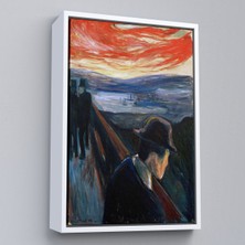 Oxyteez Ahşap Çerçeveli Edvard Munch - Çaresizlik Tablosu - DESPAIR-8108