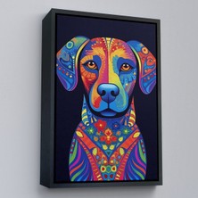 Oxyteez Ahşap Çerçeveli Mandala Renkli Köpek TABLO-7545