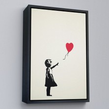 Oxyteez Ahşap Çerçeveli Banksy - Balonlu Kız Tablo - Girl With BALLOON-7310