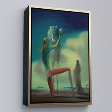 Oxyteez Ahşap Çerçeveli Salvador Dali - Ölüm Şövalyesi Tablosu - Chevalier De La MORT-7400