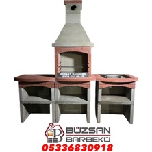 Beton Barbekü Mangallık Davlumbazlı Masalı Lavabolu 70 Lik