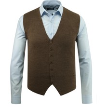 Çizgi Triko Erkek Düğmeli Spor / Regular Triko Örme Kolsuz Yelek - 4241LS