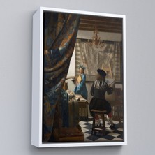 Oxyteez Ahşap Çerçeveli Johannes Vermeer - Resim Çizme TABLOSU-7422