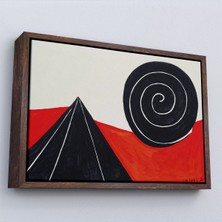 Oxyteez Ahşap Çerçeveli Alexander Calder - Piramit ve Sarmal Tablo - Pyramid And SPIRAL-7111