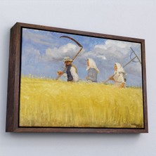Oxyteez Ahşap Çerçeveli Anna Ancher - Işçiler Tablo - HARVESTERS-7156