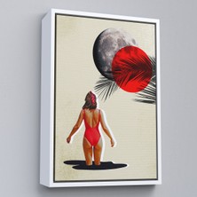 Oxyteez Ahşap Çerçeveli Mayolu Kadın Pop Art TABLOSU-7874