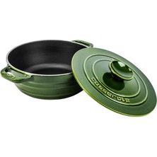 Storemax Döküm Yuvarlak Tencere Döküm Demir Kapak Experience Majolik Serisi ÇAP(Ø)28CM