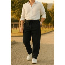 Comstar Erkek Bol Paça Jogger Baggy Siyah Pantolon
