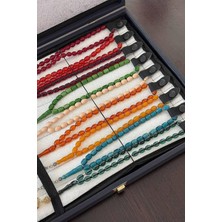 Tesbihkenti Özel Deri Kaplama Kutusunda 9 Adet Sıkma Kehribar Seti