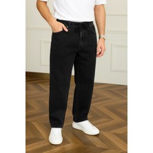 Comstar Erkek Trend Günlük Bol Paça Baggy Siyah Pantolon