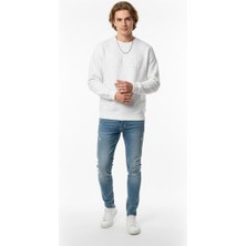 Ribana Classic Unısex Bisiklet Yaka Regular Baskılı Içi Pamuklu Sewatshirt