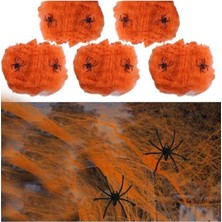 Storemax Halloween Bayramı Turuncu Renk Örümcek Ağı Seti