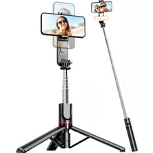 Storemax Işıklı Selfie Çubuğu, 360 ° Dönebilen, LED Dolgu Işıklı, 111CM Uzatılabilir, Kablosuz Kumanda, 3 Renk Modu, 9 Parlaklık Seviyesi, Tüm Cihazlar Ile Uyumlu