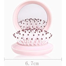 Storemax Xspring Saç Fırçası, 1 Adet Katlanabilir Seyahat Aynalı Mini Saç Tarağı, Portatif Pop Up Cep Saç Fırçası, Masaj Özellikli Hava Yastıklı Tarağı, Kadınlar ve Kızlar Için (Pembe)