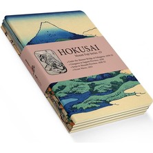 Storemax Mount Series Iv - A5, Hokusai 4'lü Defter Seti Iv, Çizgisiz, Toplam 256 Sayfa, Her Biri 64 Sayfa, Tel Dikiş, Esnek Kapak, Oval Kenar, Tuval Doku, 60 Gram, Sarı Krem Renk