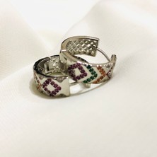 Deniz Accessories Renkli Taşlı Halka Küpe