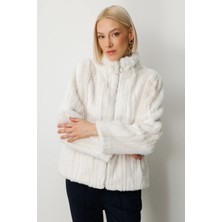 Ekol Çizgili Peluş Mont 8009