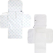 Storemax Baby'ness Çanta Boy Alt Değiştirme Bakım Seti, Sıvı Geçirmez, Leke Tutmaz, Puantiyeli, Mavi, 70X35CM