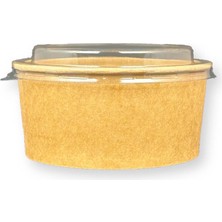 Ambalajın 500 Adet - Kraft Karton Salata Kasesi Kapaklı 750cc