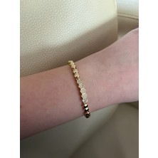 Asteria Jewelry 14K Ayar Altın Kaplama Bal Petek Bileklik