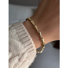 Asteria Jewelry 14K Altın Kaplama Vip Bambu Bileklik
