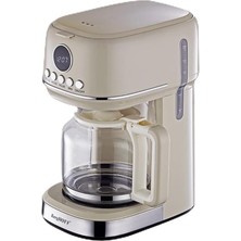 Storemax Gem Retro Filtre Kahve Makinesi – 900 W, 1,5 L Cam Demlik | Vanilya Krem