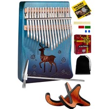 Storemax KLX-510-PAK Hakiki Ağaç Geyik Desenli Kalimba 17 Tuşlu Full Set