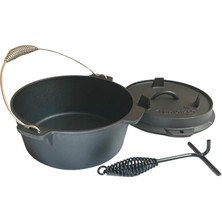 Storemax Döküm Tencere 10 Inch Dutch Oven Demir Döküm Kamp Tenceresi 25 cm