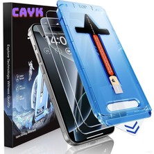 cayk, iPhone 16 Pro Max ile Uyumlu Uygulama Aparatlı Koruma Camı